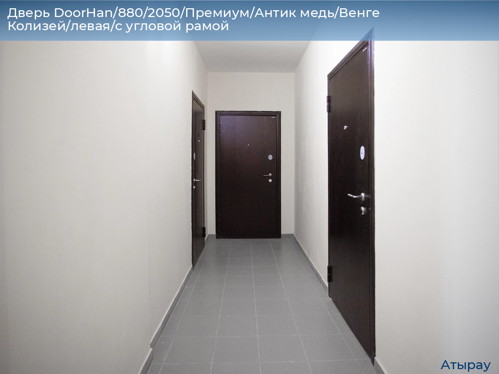 Дверь DoorHan/880/2050/Премиум/Антик медь/Венге Колизей/левая/с угловой рамой, atyrau.doorhan.ru