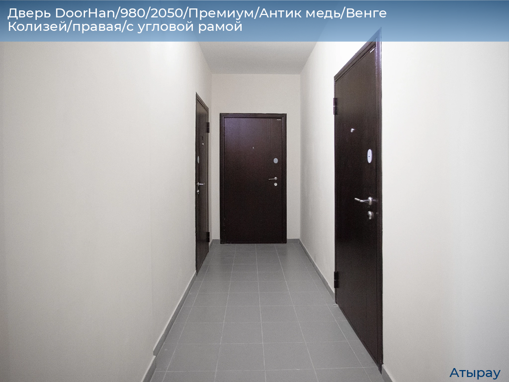 Дверь DoorHan/980/2050/Премиум/Антик медь/Венге Колизей/правая/с угловой рамой, atyrau.doorhan.ru