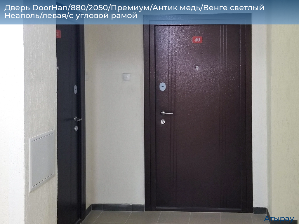 Дверь DoorHan/880/2050/Премиум/Антик медь/Венге светлый Неаполь/левая/с угловой рамой, atyrau.doorhan.ru