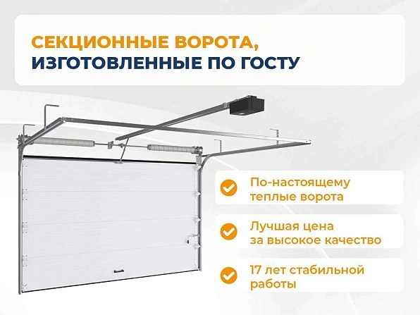 Секционные ворота 4000х2700 мм белые DoorHan RSD02, atyrau.doorhan.ru